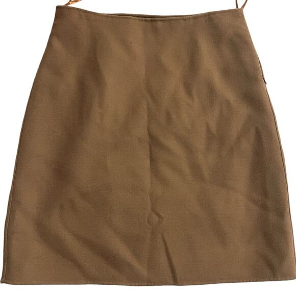 Weekend MaxMara Tan 100% Wool A-line Knee Length Skirt - 8 or 10 - Picture 6 of 9